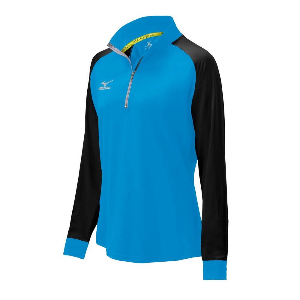 Mizuno Women's Elite 9 Prime 1/2 Zip Jacket Blue/Black (440629-YVK)